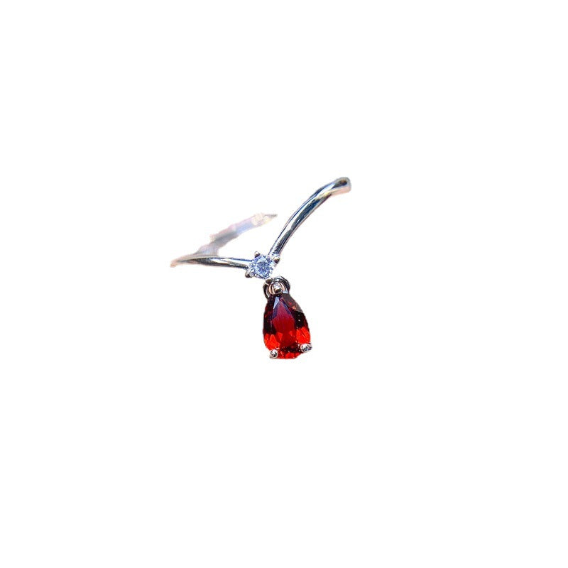 925 Silver Natural Garnet Ring | Adjustable Full Fire Garnet 4*6mm | Birthstone Jewelry for January | Perfect for Valentine's Day, Anniversary Gifts | Retail, Wholesale, Dropshipping | 20% Off