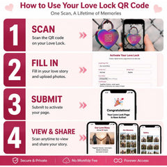 Rhinestone Heart Love Lock with Key, Dynamic QR Code Crystal Padlock for Personalized Memory Sharing, Scan to Create Your Love Story with Photos and Messages, Romantic Wedding Anniversary
