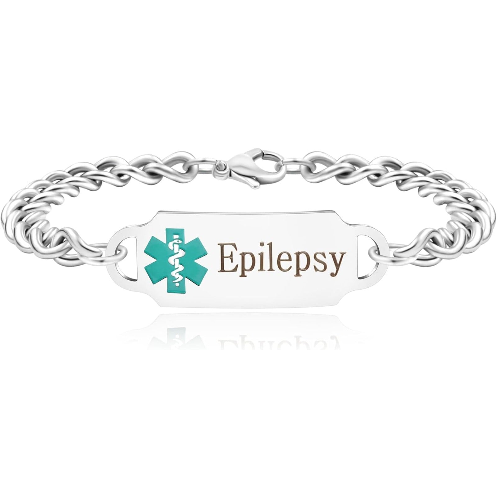 Exquisite Medical Bracelets for Women and Men, Personalized Medical Bracelet in Stainless Steel Cuban Chain, Holidays Gift for Wife or Husband - YA4501