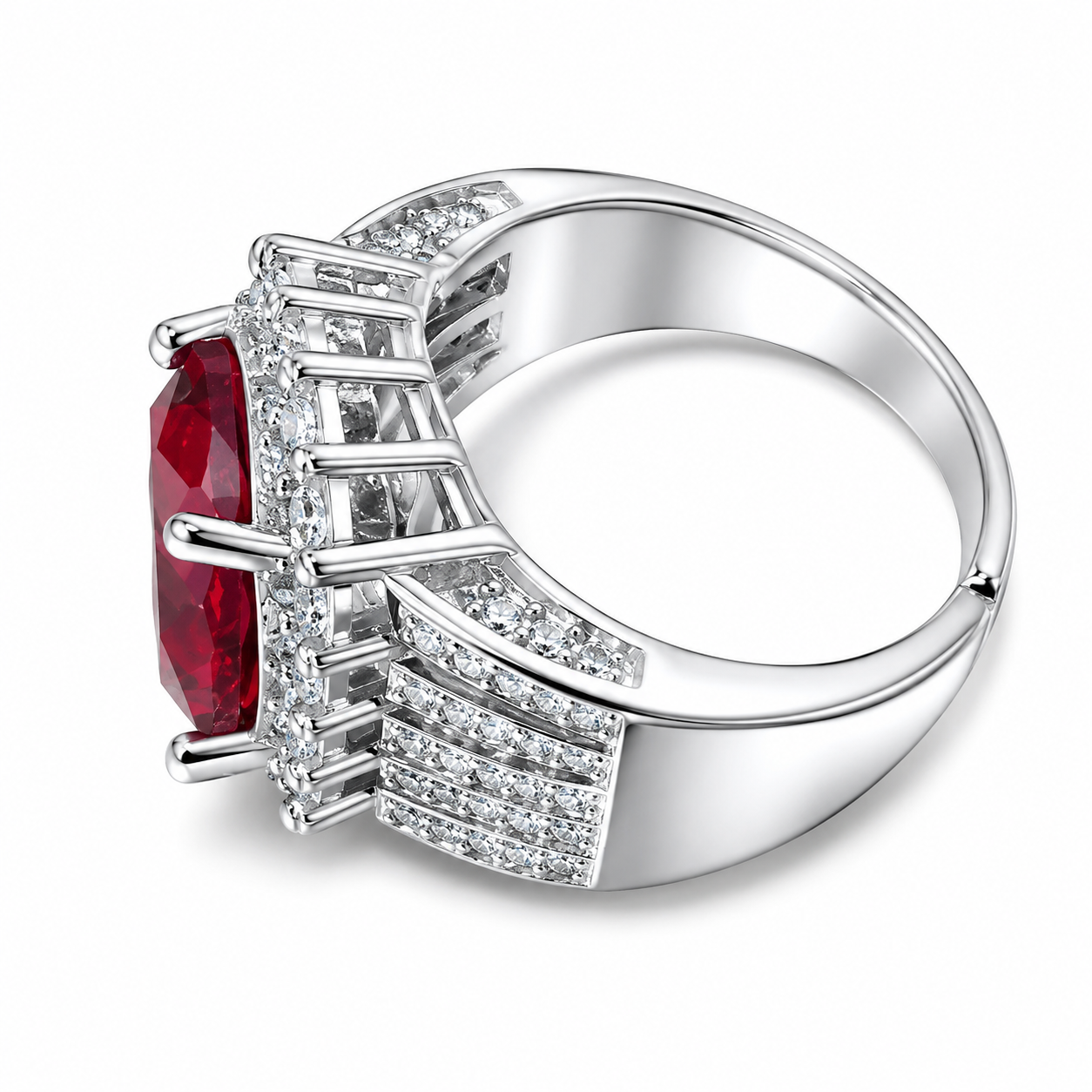 Uloveido Adjustable Cushion Cut Cubic Zirconia Ring for Women, Platinum & Rose Golded Plated CZ Statement Cocktail Ring, Multi Color Fashion Jewelry Y987