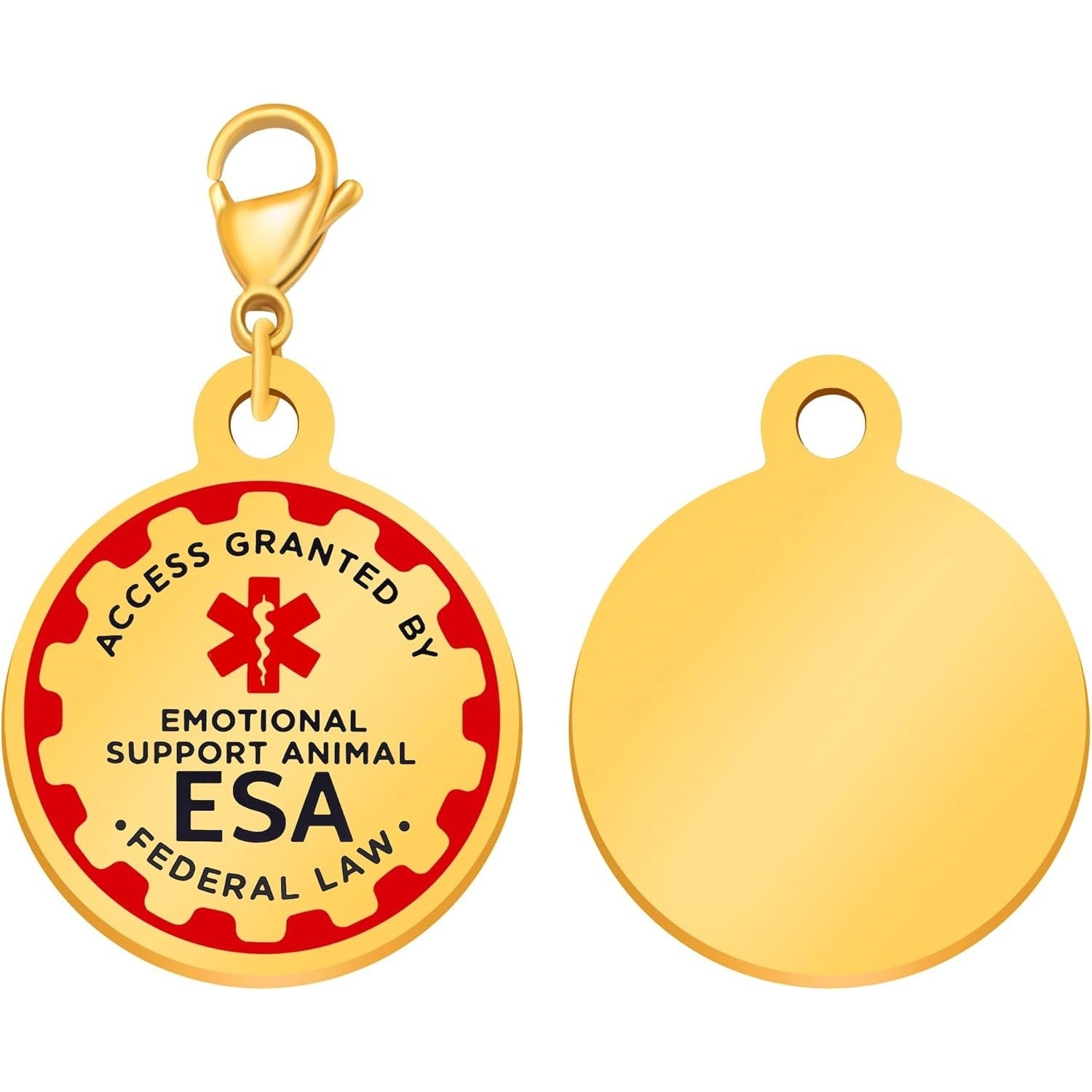 Dynamic QR Code ESA Dog ID Tag, Editable Emotional Support Animal Pet Tag, Scannable Pet Information Contact Details, No Info Required at Checkout, Golden and White, YA6312