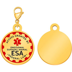 Dynamic QR Code ESA Dog ID Tag, Editable Emotional Support Animal Pet Tag, Scannable Pet Information Contact Details, No Info Required at Checkout, Golden and White, YA6312