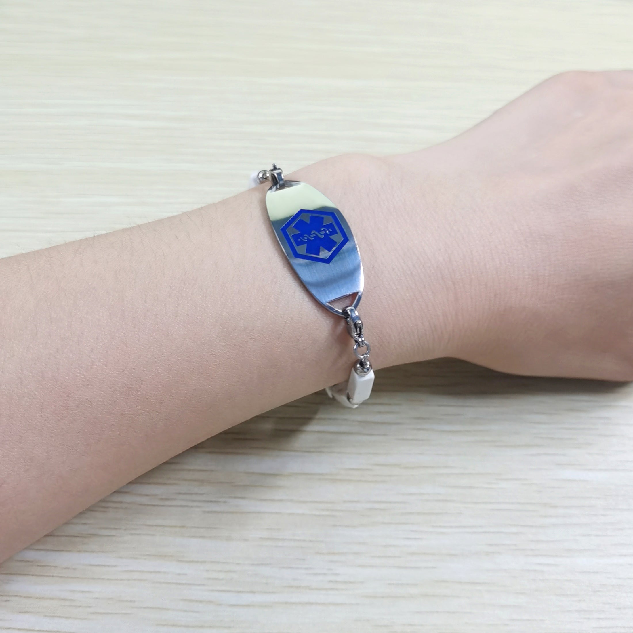 Uloveido Bracciale identificativo medico in acciaio inossidabile con Uloveido Bracciale identificativo medico in acciaio inossidabile con