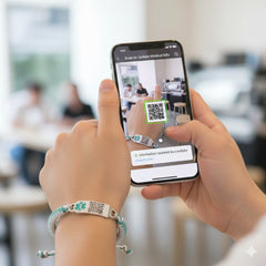 Dynamic QR Code Medical Alert Bracelet,  Adjustable Braided Rope ID Wristband for Men Women, Scan to Edit Emergency Info, No Engraving Needed, Allergy Blood Thinner Smart Medical Jewelry