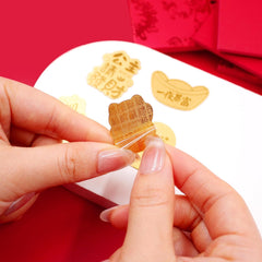 Uloveido Golded Foil Phone Decal Sticker Set, 5 Pieces Lucky Wealth Feng Shui Amulet Stickers, Chinese New Year Good Luck Phone Decorations