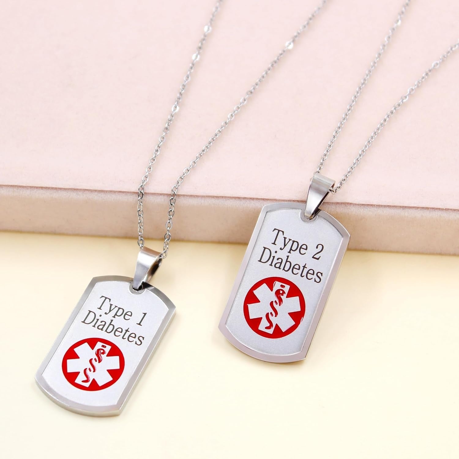 Uloveido Dynamic QR Code Medical Alert Necklace for Men & Women | Scan to Update Emergency Medical Info Stainless Steel SOS Dog Tag Pendant with Red Medical Symbol | No Engraving Required
