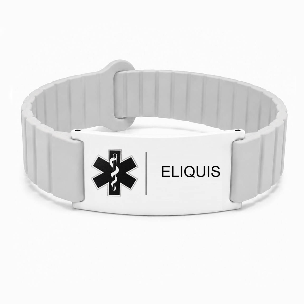 Medical Alert Bracelet for Men Women, Personalized Medical ID Wristband with Engraved Stainless Steel Plate, Diabetes Blood Thinner Emergency ID Bracelet, Adjustable Silicone Medical Bracelet