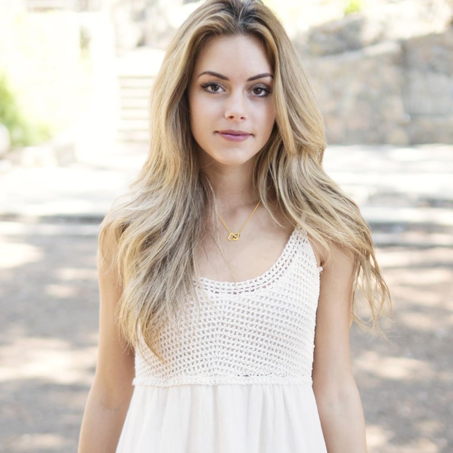 Personalized Interlocking Heart Necklace with Two Names, Custom Engraved Double Love Pendant Chain for Couples, Boyfriend Girlfriend Gift with Box