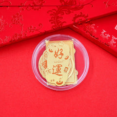 Uloveido Gold Foil Phone Sticker Set, 5pcs Lucky Feng Shui Decals, Chinese New Year Wealth & Good Luck Amulet Stickers, Traditional Chinese Blessing Phone Decor Gift