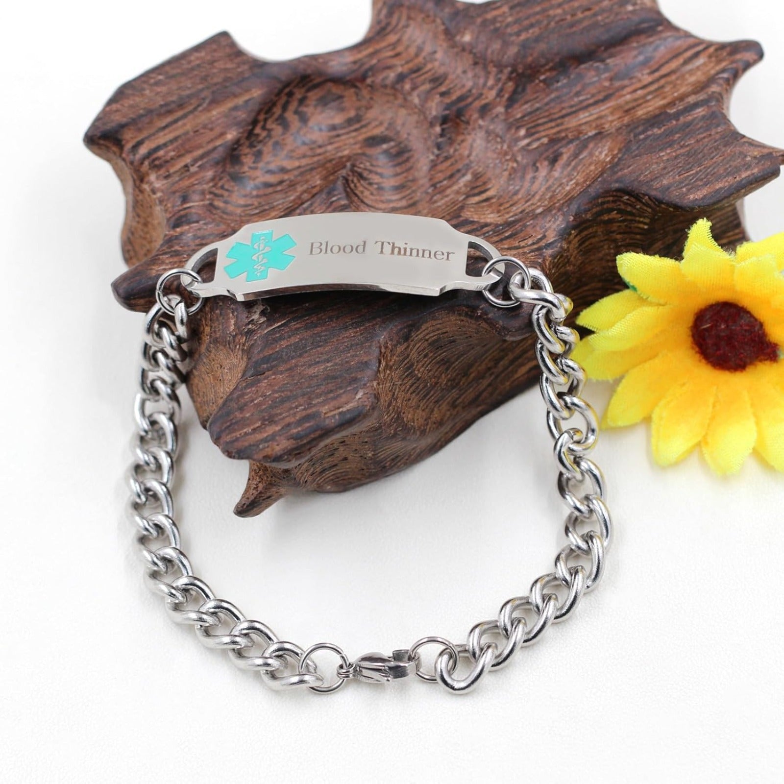 Exquisite Medical Bracelets for Women and Men, Personalized Medical Bracelet in Stainless Steel Cuban Chain, Holidays Gift for Wife or Husband - YA4501