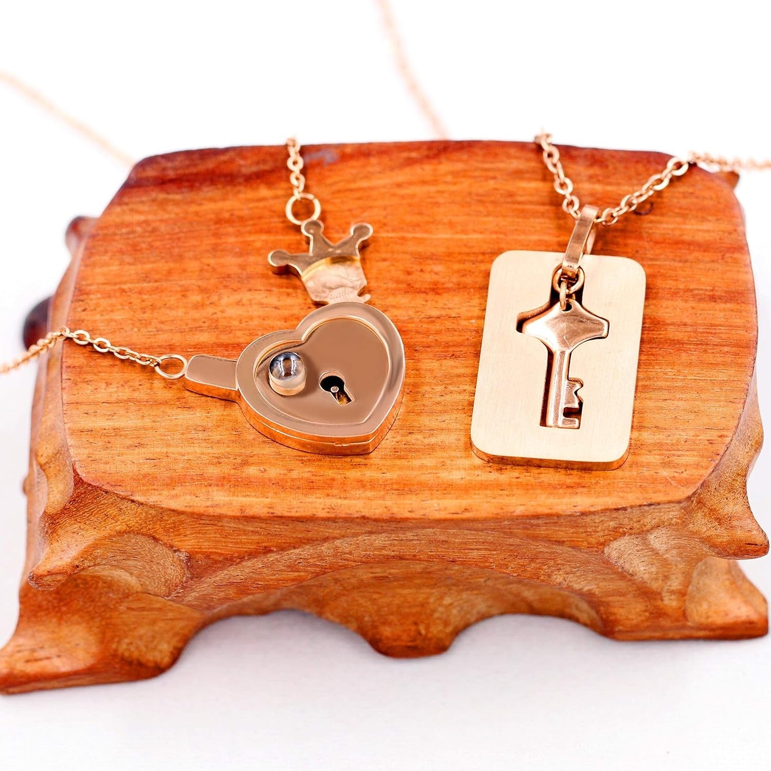 Personalized Stainless Steel Heart Lock & Key Necklace Set for Couples | 100 Languages I Love You Projection Jewelry | Custom Name Engraved Matching Pendant for Wedding Anniversary Gift