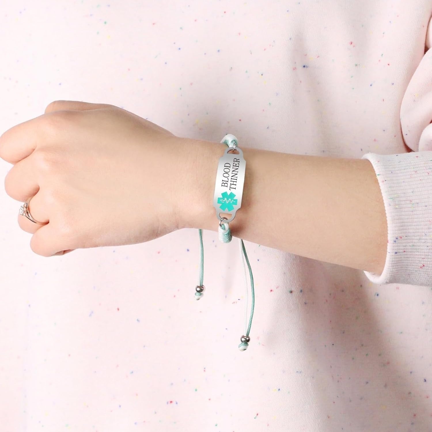 Dynamic QR Code Medical Alert Bracelet,  Adjustable Braided Rope ID Wristband for Men Women, Scan to Edit Emergency Info, No Engraving Needed, Allergy Blood Thinner Smart Medical Jewelry