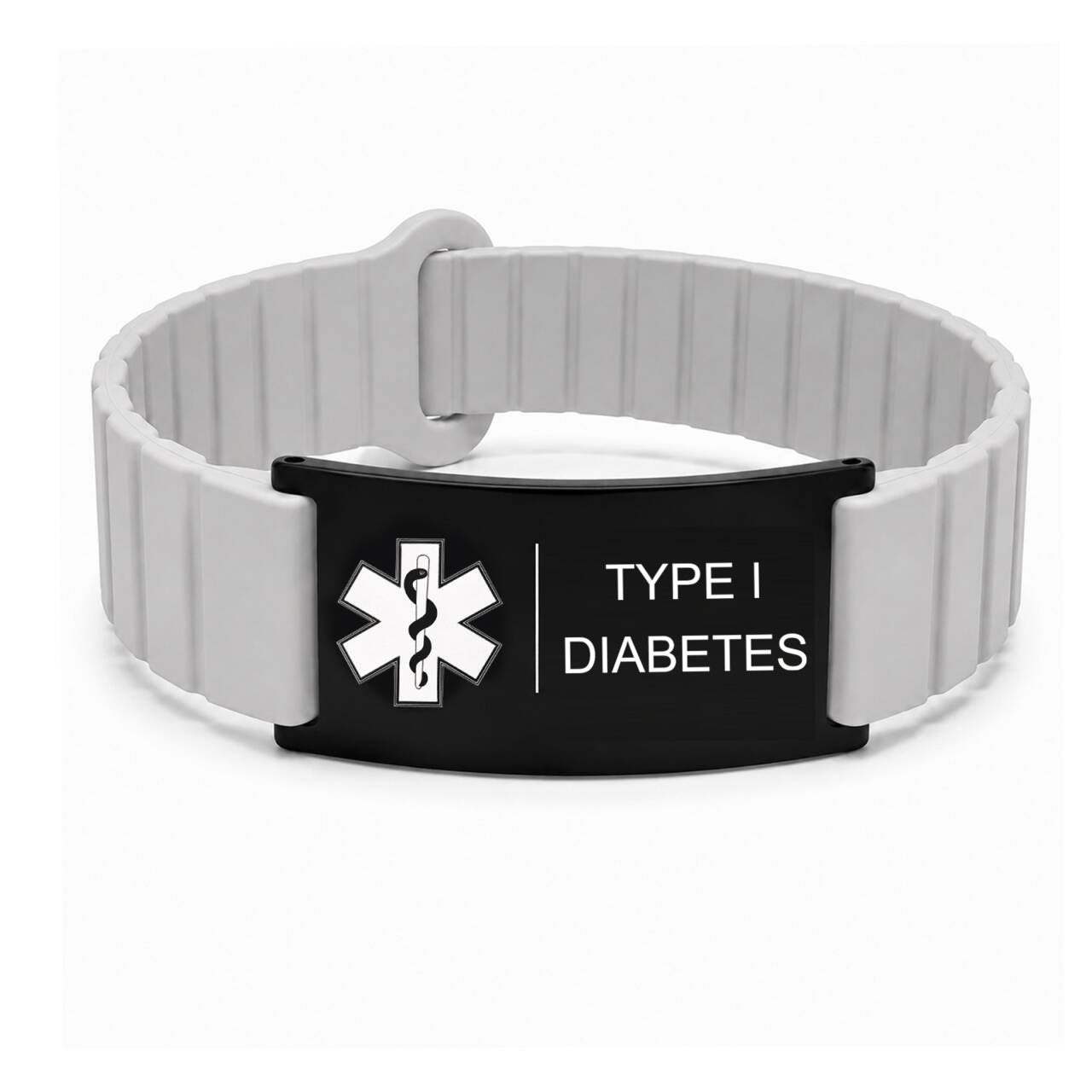 Medical Alert Bracelet for Men Women, Personalized Medical ID Wristband with Engraved Stainless Steel Plate, Diabetes Blood Thinner Emergency ID Bracelet, Adjustable Silicone Medical Bracelet