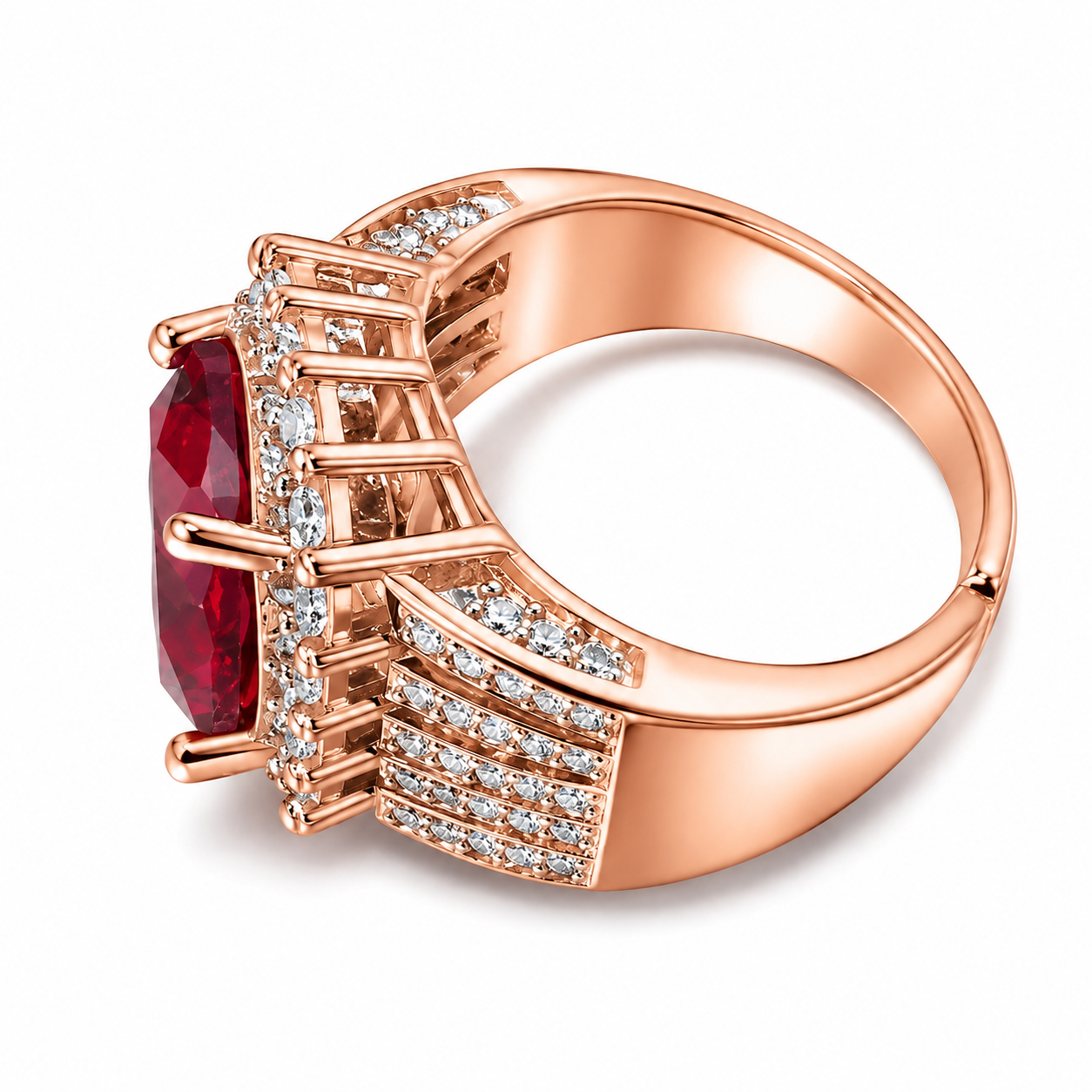 Uloveido Adjustable Cushion Cut Cubic Zirconia Ring for Women, Platinum & Rose Golded Plated CZ Statement Cocktail Ring, Multi Color Fashion Jewelry Y987