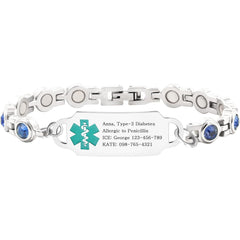 Editable QR Code Medical Alert Bracelet for Men Women – Stainless Steel Magnetic Medical ID Bracelet with Scan Me Tag, Adjustable Links with Removal Tool, Waterproof Emergency Health Info Bracelet