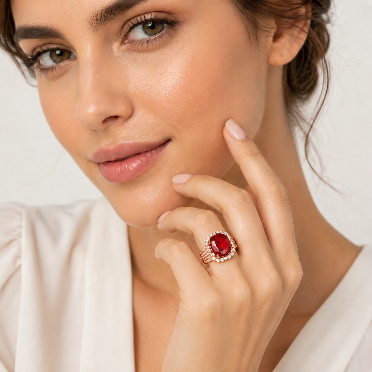 Uloveido Adjustable Cushion Cut Cubic Zirconia Ring for Women, Platinum & Rose Golded Plated CZ Statement Cocktail Ring, Multi Color Fashion Jewelry Y987