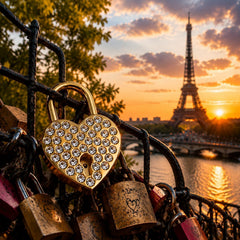 Rhinestone Heart Love Lock with Key, Dynamic QR Code Crystal Padlock for Personalized Memory Sharing, Scan to Create Your Love Story with Photos and Messages, Romantic Wedding Anniversary