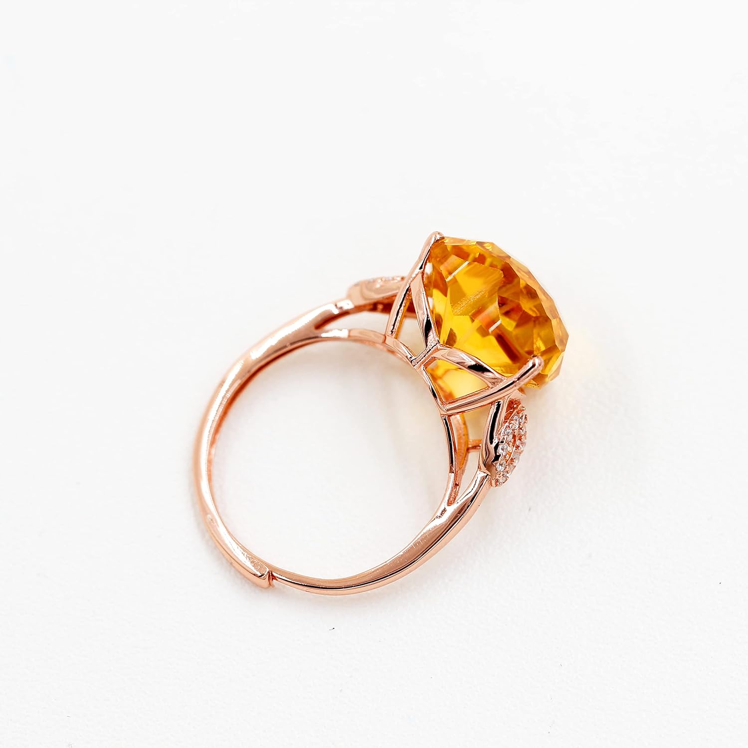 925 Sterling Silver Citrine Ring for Women Girls Real Gemstone Jewellery for Anniversary Mothers Day Birthday Gift with Box Package FM3024