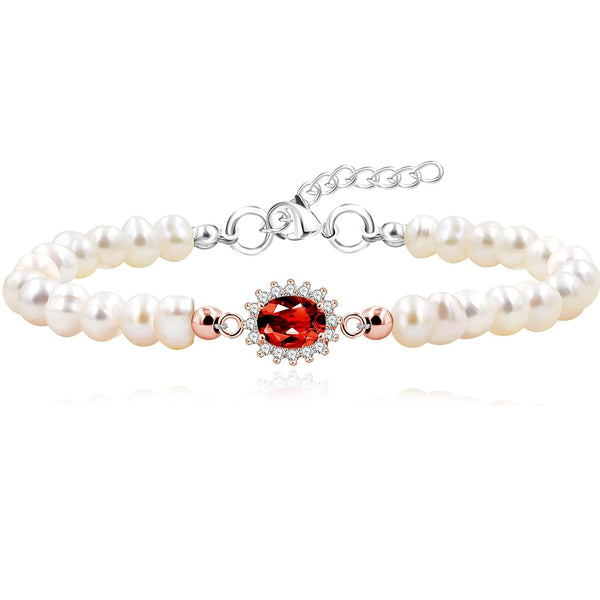 ブレスレット SCUDO  White Ice Pearl Beads Bracelet 5mm Iced Smiley Face Motif Pearl Bracelet – Adamans